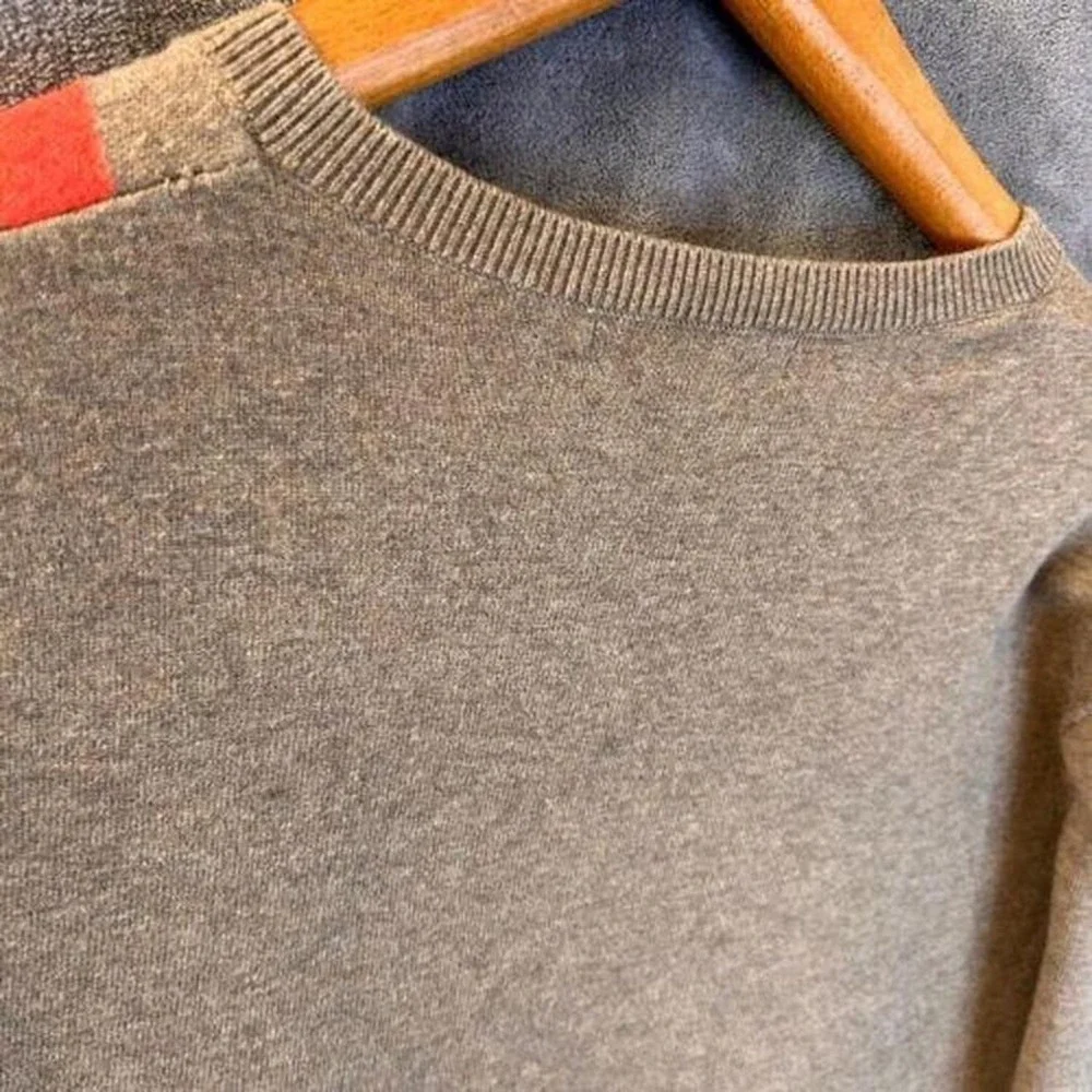 Banana Republic Mens‎ Large Argyle V-Neck Sweater Grey Orange Burgundy